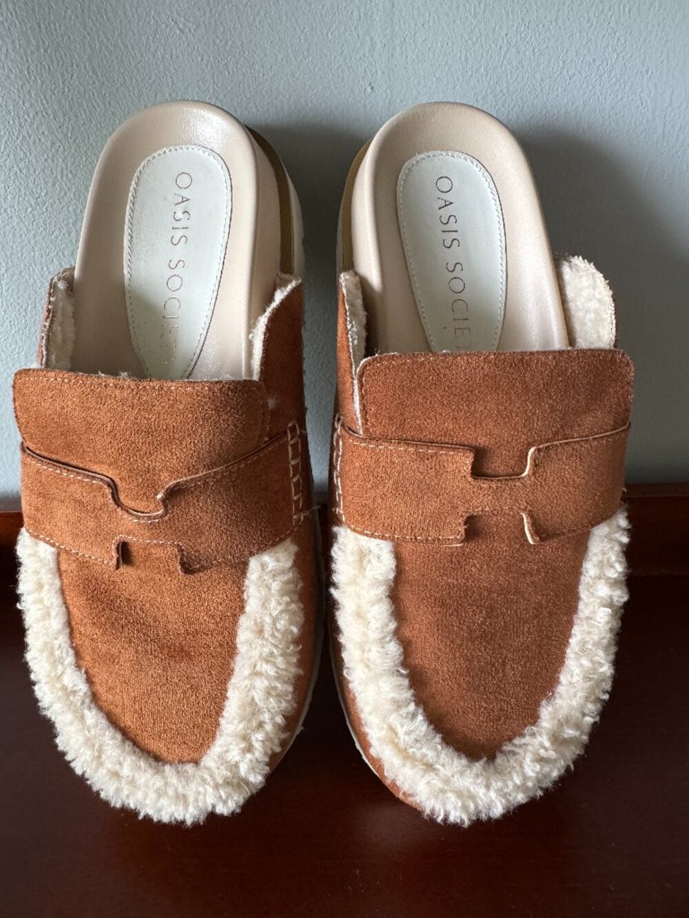 Oasis Society Avalon Suede Loafer Mules Size 7.5